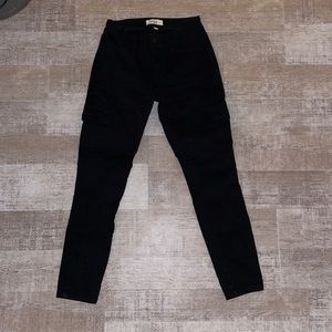 Cargo black pants, skinny.